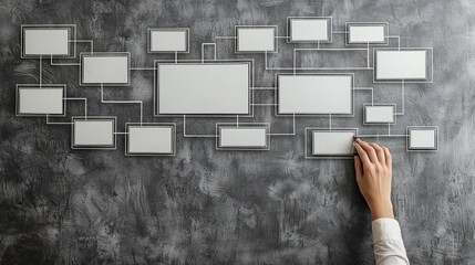 Industrials Supply Chain Professionals business goal Hand interacting with conceptual framework charts.