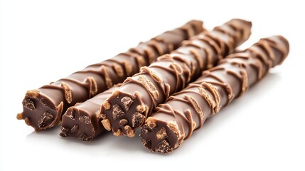 Delicious Chocolate Wafers Crispy Sweet Treat Crunchy Brown Milk Chocolate Confectionery Snack Food Photography Studio Shot Isolated Background bar   