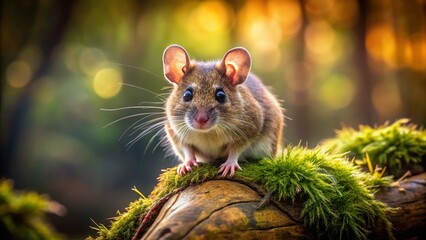 Adorable Woodrat Posing on a Log, Rule of Thirds Composition