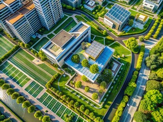 Aerial View Architectural Landscape Design Plan - Modern Sustainable Development