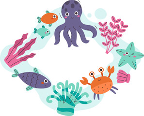 Playful Sea Life Frame