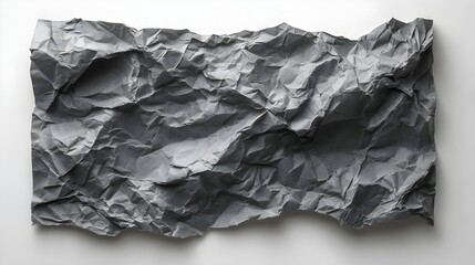 Obraz premium Abstract grayscale crumpled paper texture background ideal for design projects and artistic creations showing a dramatic landscape-like effect.