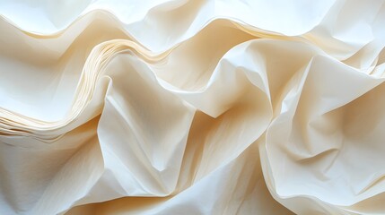 Creamy beige fabric folds create a luxurious and elegant texture background ideal for design projects and artistic applications.