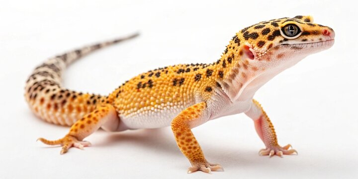 leopard gecko isolated on white background
