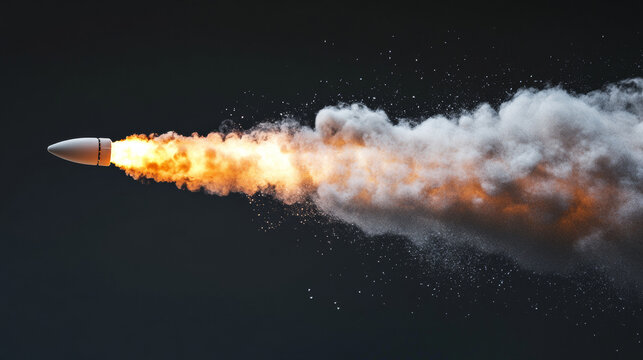 Blue fire jet launch smoke trail vector effect. 3d rocket speed cloud texture with flame isolated. Spaceship realistic takeoff firework with steam line set. Airplane boost condensation in sky pack