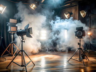 Dynamic Film Set in Industrial Warehouse with Cutting-Edge Equipment