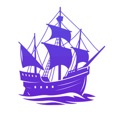 Vintage ship in vector format
