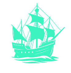 Vintage ship in vector format