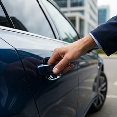 man holding car keys