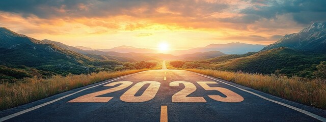 Happy New Year 2025 Celebration with Scenic Journey and Future Goals