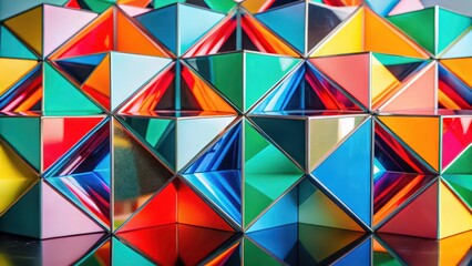 Fototapeta premium Abstract Geometric Background of Colorful Triangles