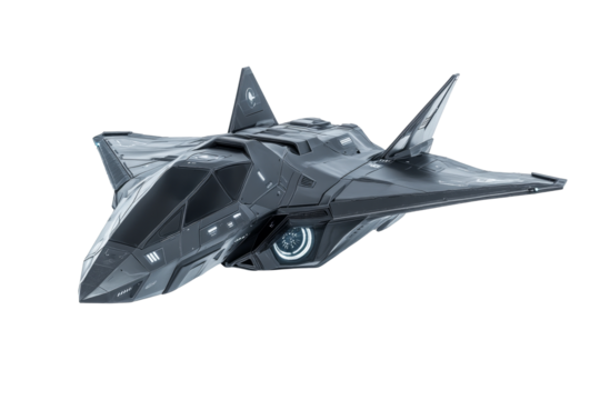Futuristic Black Stealth Drone With Sharp Angles And Streamlined Design