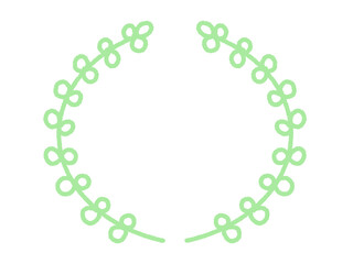 Hand-drawn cute laurel line drawing frame illustration