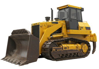 Heavy-Duty Earthmoving Vehicle With Front Loader On Transparent Background