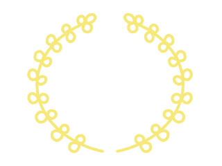 Hand-drawn cute laurel line drawing frame illustration