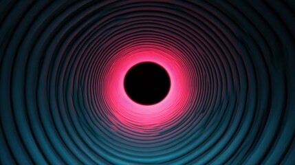 Fototapeta premium Abstract Pink and Teal Circular Tunnel: A Journey into the Unknown