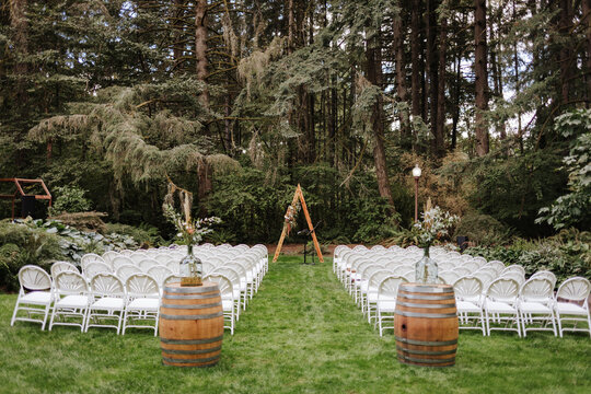 Outdoor Wedding Ceremony Site in Forest