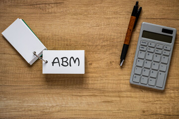 There is word card with the word ABM. It is an abbreviation for Account Based Marketing as...
