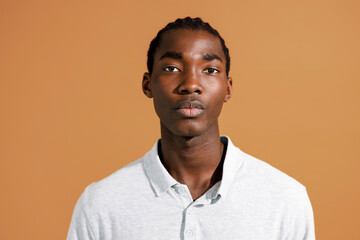 Portrait Man on brown background