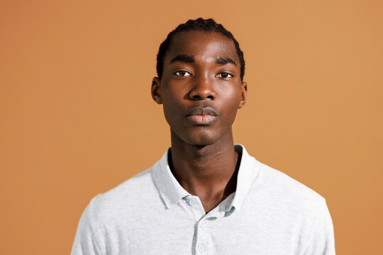 Portrait Man on brown background