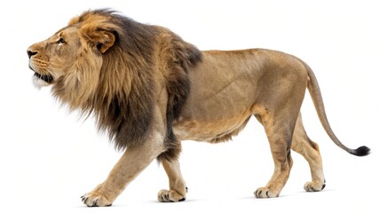 Obraz premium asiatic lion isolated on white background