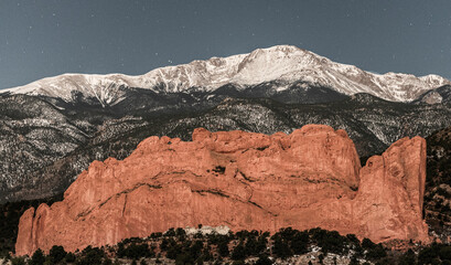 Stars at Garden of the Gods.  Colorado Springs. Colorado. vt