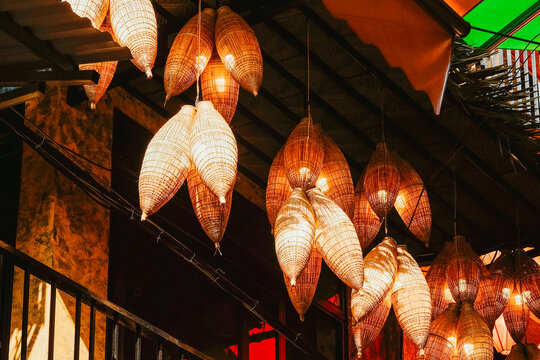 Traditional fish traps as decoration in a Traditional Market