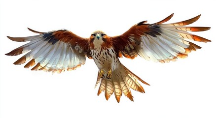 Obraz premium Majestic Hawk in Flight Digital Illustration