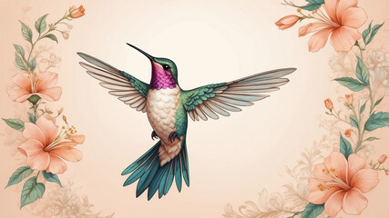 Obraz premium Hummingbird in Bloom