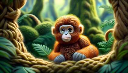Fototapeta premium Niedlicher Orang Utan