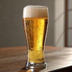 glass of beer on dark background