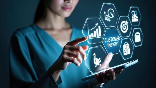 Customer insight marketing concept. Using customer insight to build strong customer relationship and increase customer loyalty.