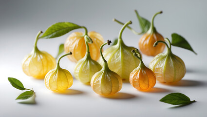 Physalis fruit isolated on a white background created with generative ai
