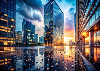 Obraz premium Empty Office Building Recession Gloom - Economic Downturn Impact on Corporate Growth