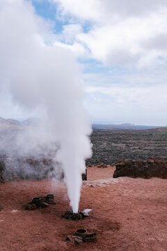 Geyser at Timanfaya National Park, Lanzarote