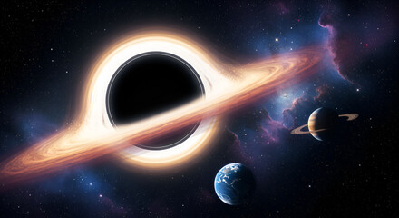 Fototapeta premium black hole in space 
