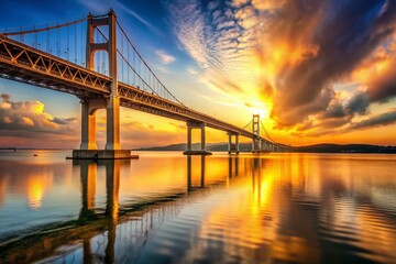 Hamilton Skyway Bridge, Ontario, Canada: Stunning Panoramic View at Sunset