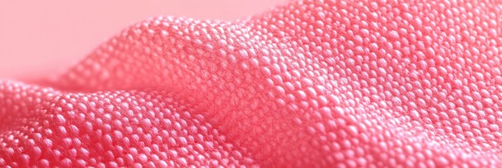 Textured Pink Woven Fabric Macro Close-Up with Copy Space for Creative Banner Design