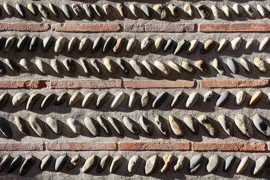 Decorative Wall with geometric displayed Stones and Bricks