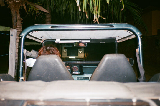 Flash Night Drive in Dunne Buggy and palm trees