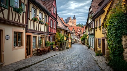 Obraz premium Charming cobblestone streets of gujaba germany townscape historic scenic