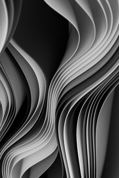 Abstract Black and White Folded Paper Patterns in Soft Minimalist Styl