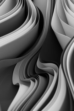 Abstract Black and White Folded Paper Patterns in Soft Minimalist Styl