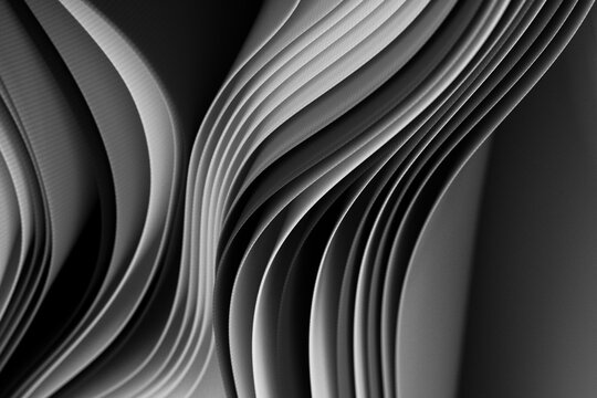 Abstract Black and White Folded Paper Patterns in Soft Minimalist Styl