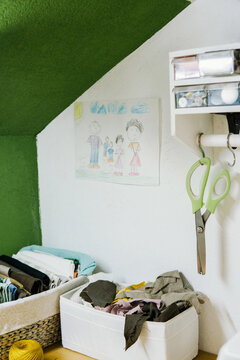 A seamstress's workplace.