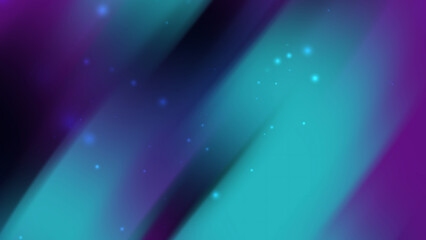 Purple and blue gradient background features faint glowing particles
