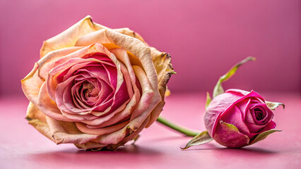 Two Roses in Pink and Cream Tones