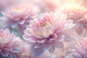 Obraz premium Soft Pink Lotus Flowers in Bloom – Dreamy Floral Macro Photography