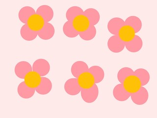 Cute Pink Flower Pattern Background
