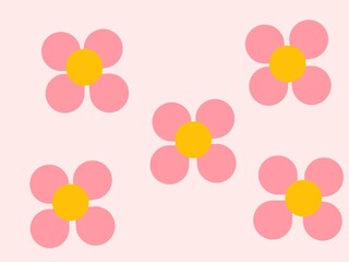 Cute Pink Flower Pattern Background 
